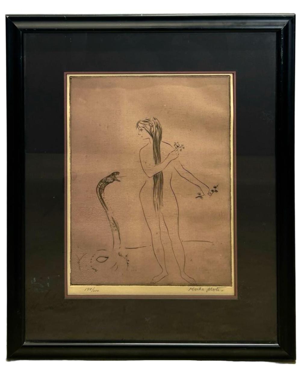 signed kaiko moti serpent woman etching · Monarch Auction and Estate Services · 2026-06-28 Kaiko Moti comparable auction result: signed kaiko moti serpent woman etching