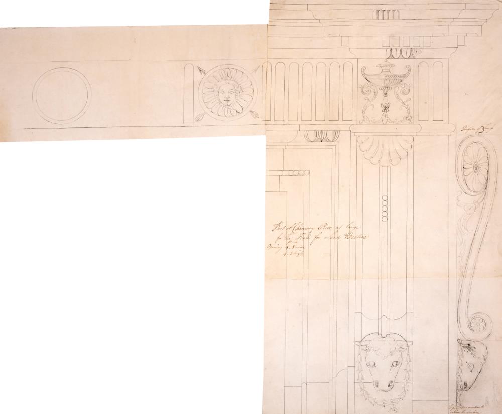 Joan Colom y Augustí comparable auction result: adam robert headfort house an original drawing part of chimney piece at large for the hall for lord bective pen and black ink 1772
