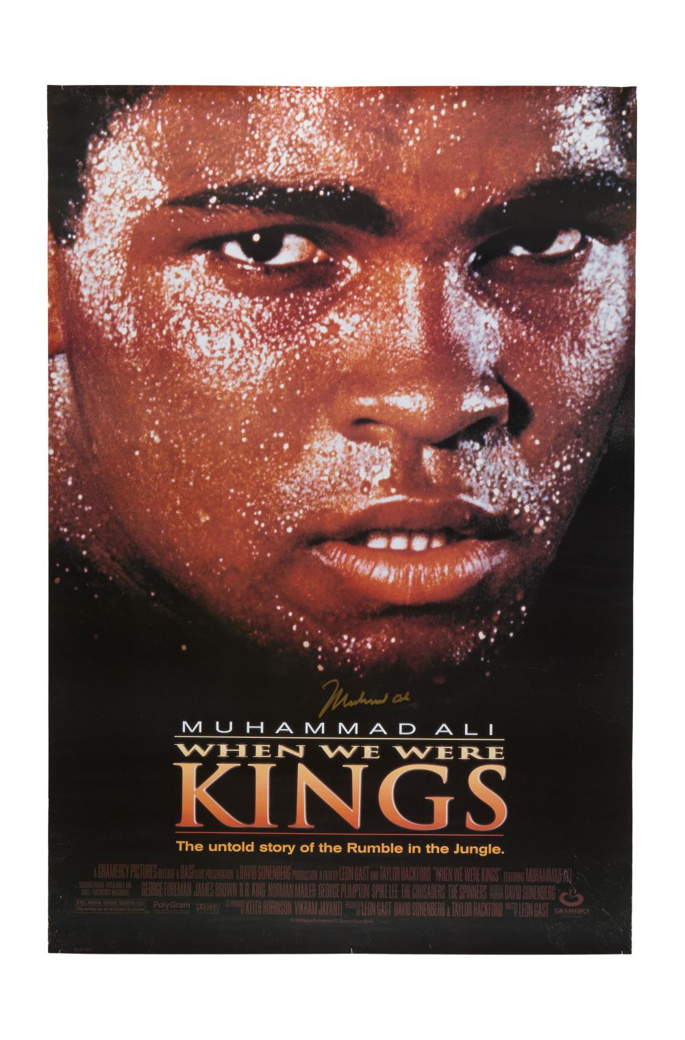 Muhammad Ali comparable auction result: muhammad ali signed 1998 when we were kings film poster