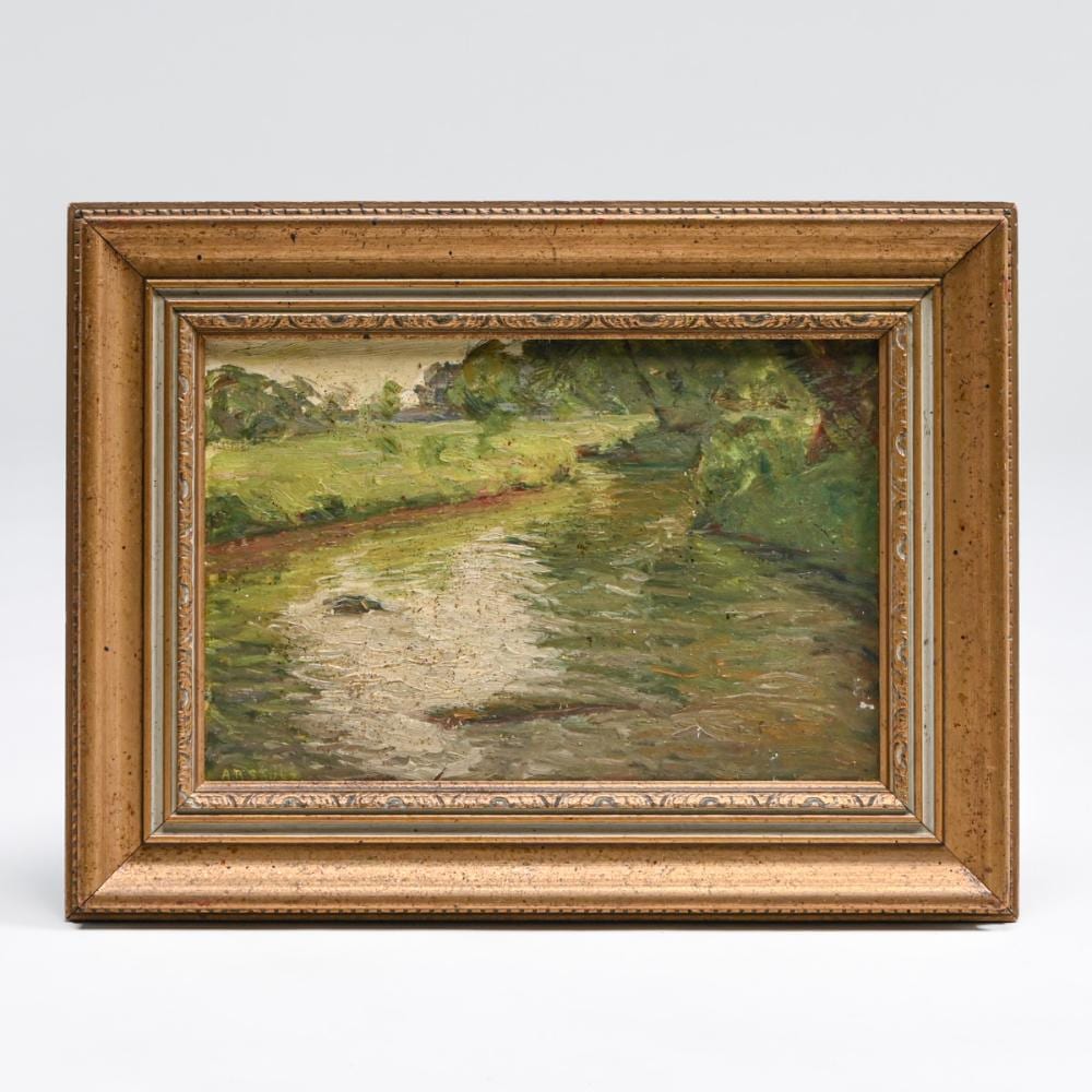 Adolph Robert Shulz comparable auction result: adolph robert shulz 1869 1963 brown county in impressionist river landscape c1920s