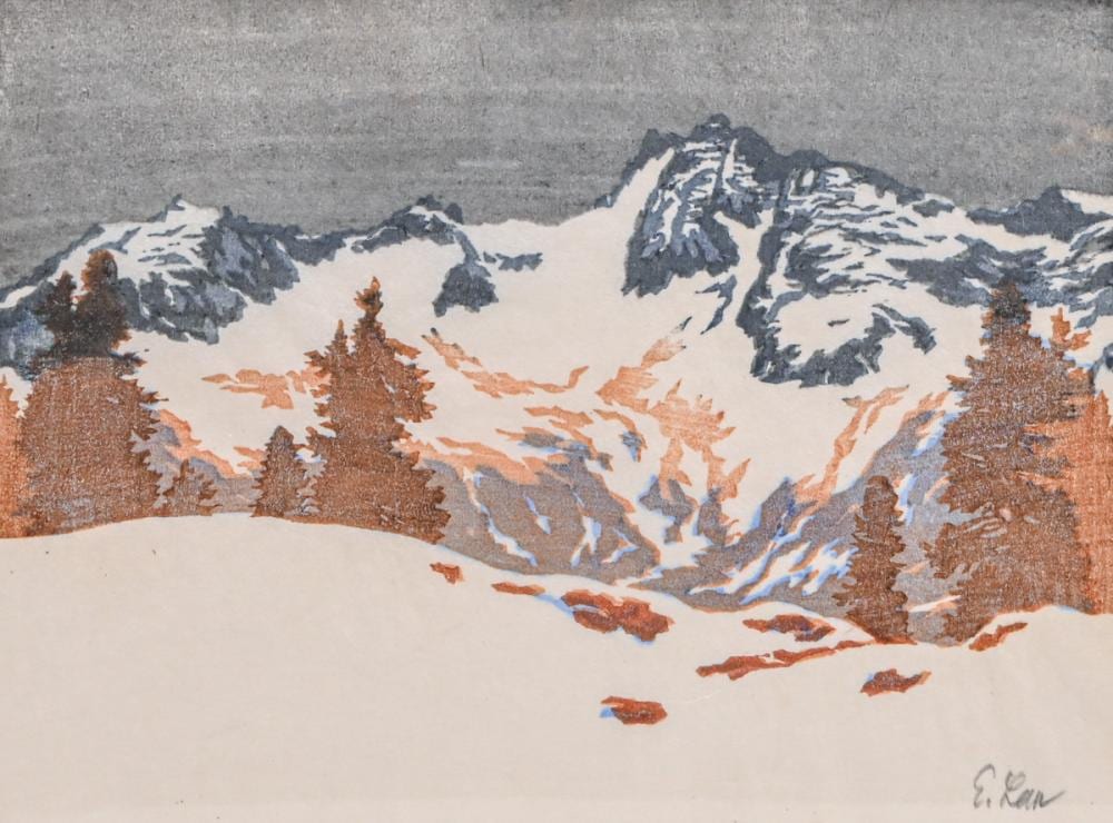 engelbert lap austrian 1886 1970 color woodcut grauer tag grey day c1920s · California Historical Design, Inc · 2026-06-28 Engelbert Lap comparable auction result: engelbert lap austrian 1886 1970 color woodcut grauer tag grey day c1920s
