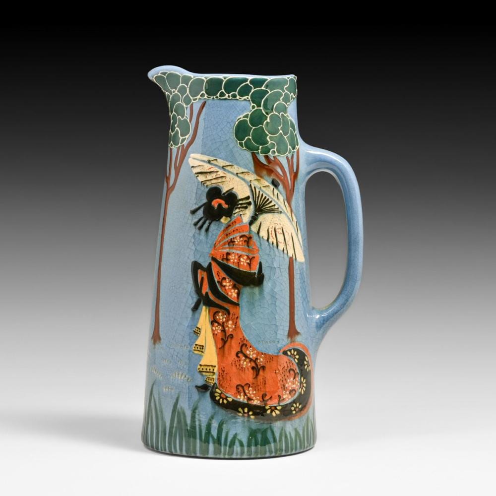 frederick hurten rhead weller pottery faience geisha or oriental pitcher c1904 · California Historical Design, Inc · 2026-06-28 Frederick Hurten Rhead comparable auction result: frederick hurten rhead weller pottery faience geisha or oriental pitcher c1904