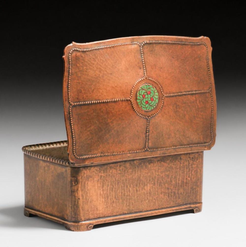 ludwig vierthaler winhart co munich germany hammered copper enamel box c1905 · California Historical Design, Inc · 2026-06-28 Ludwig Vierthaler comparable auction result: ludwig vierthaler winhart co munich germany hammered copper enamel box c1905