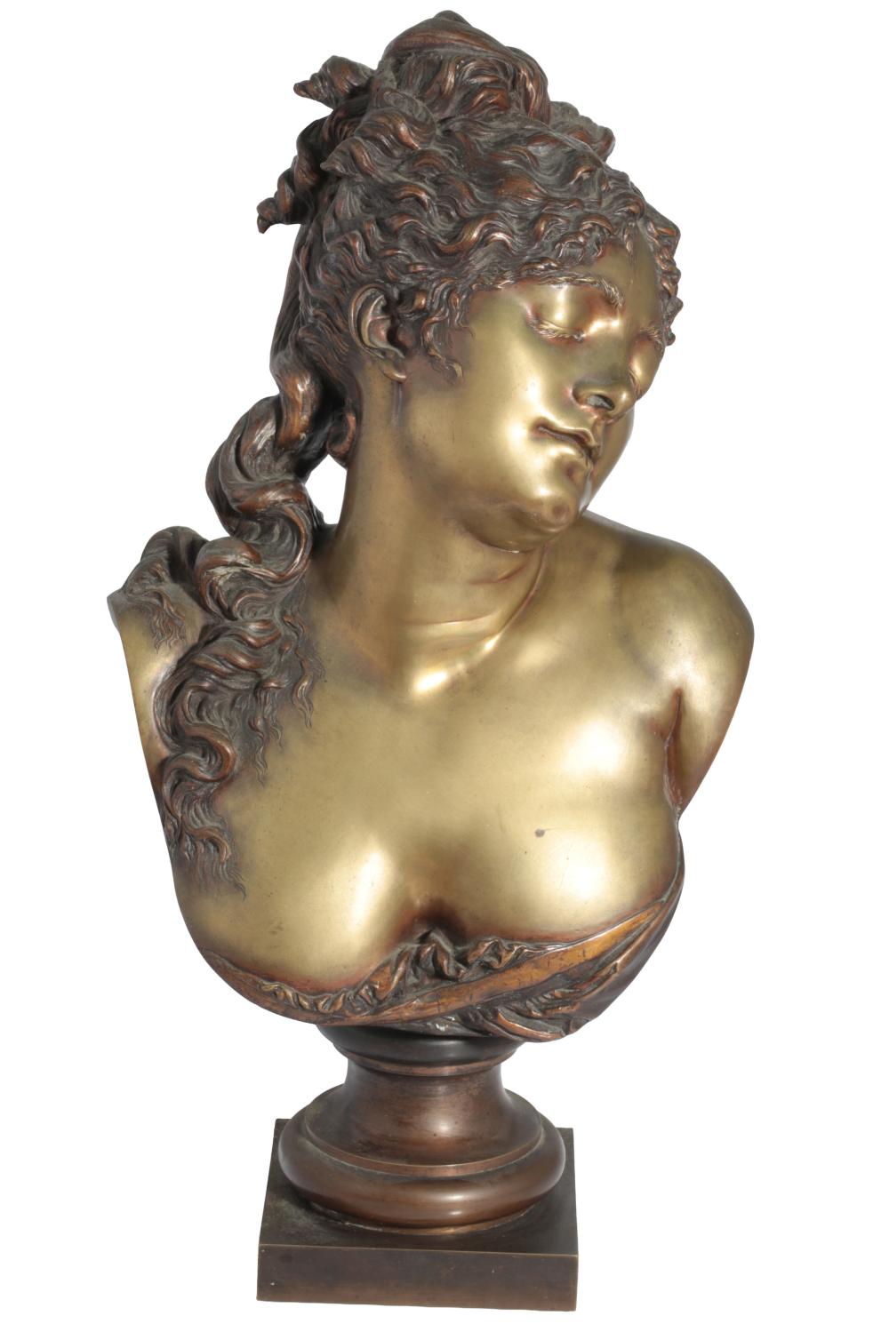 Albert-Ernest Carrier-Belleuse comparable auction result: albert ernest carrier belleuse 1824 1887 a bronze bust le sommeil