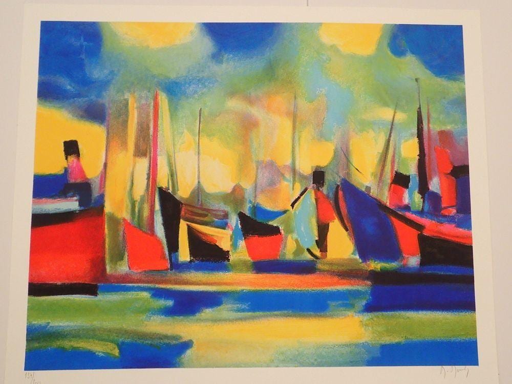 Marcel Mouly comparable auction result: marcel mouly lithograph on woven paper signed