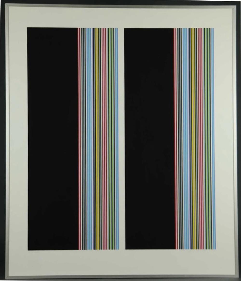 gene davis american modern serigraph in colors 1985 limited edition · Bill Hood & Sons Arts & Antiques Auctions · 2026-06-30 Gene Bernard Davis comparable auction result: gene davis american modern serigraph in colors 1985 limited edition
