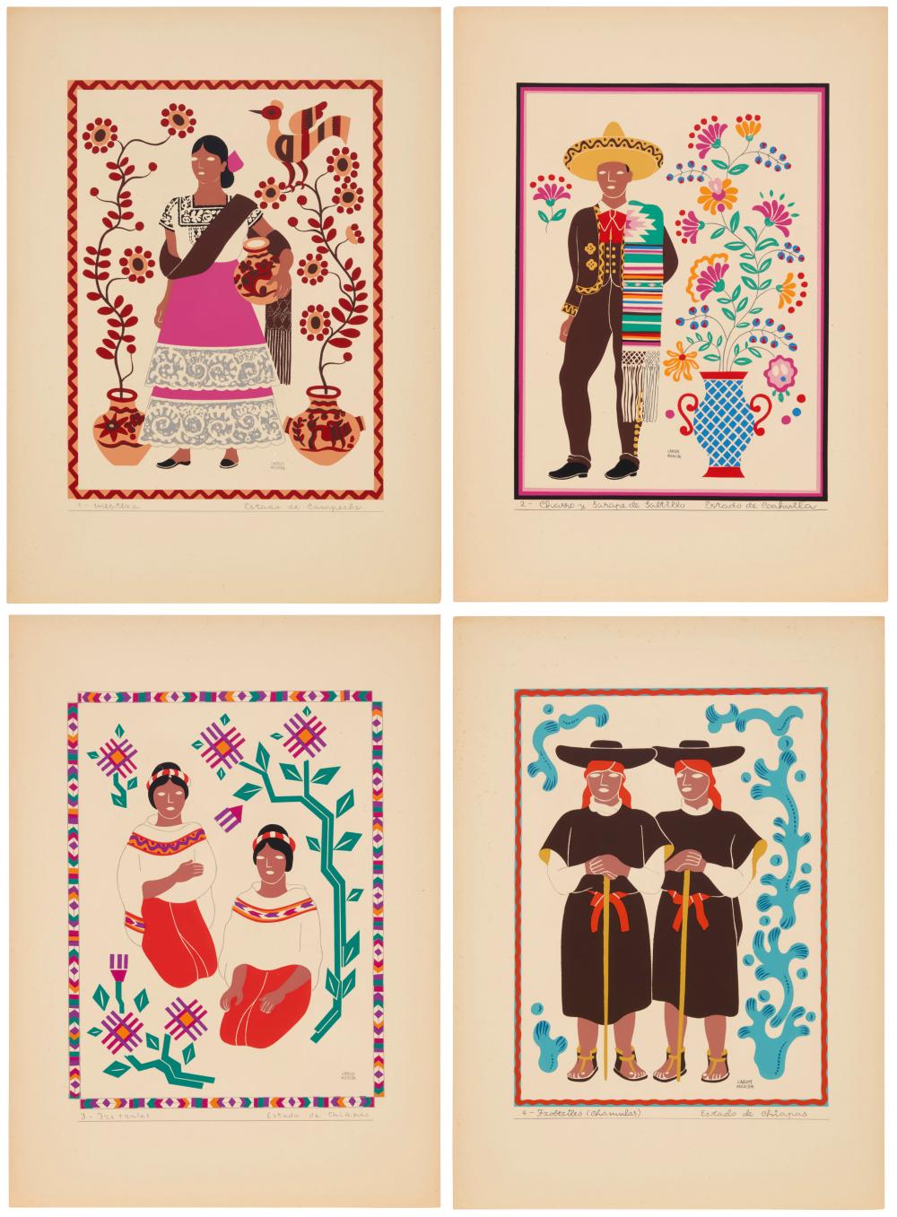 Carlos Mérida comparable auction result: carlos m rida 1891 1984 guatemalan trajes regionales mexicanos portfolio 1945