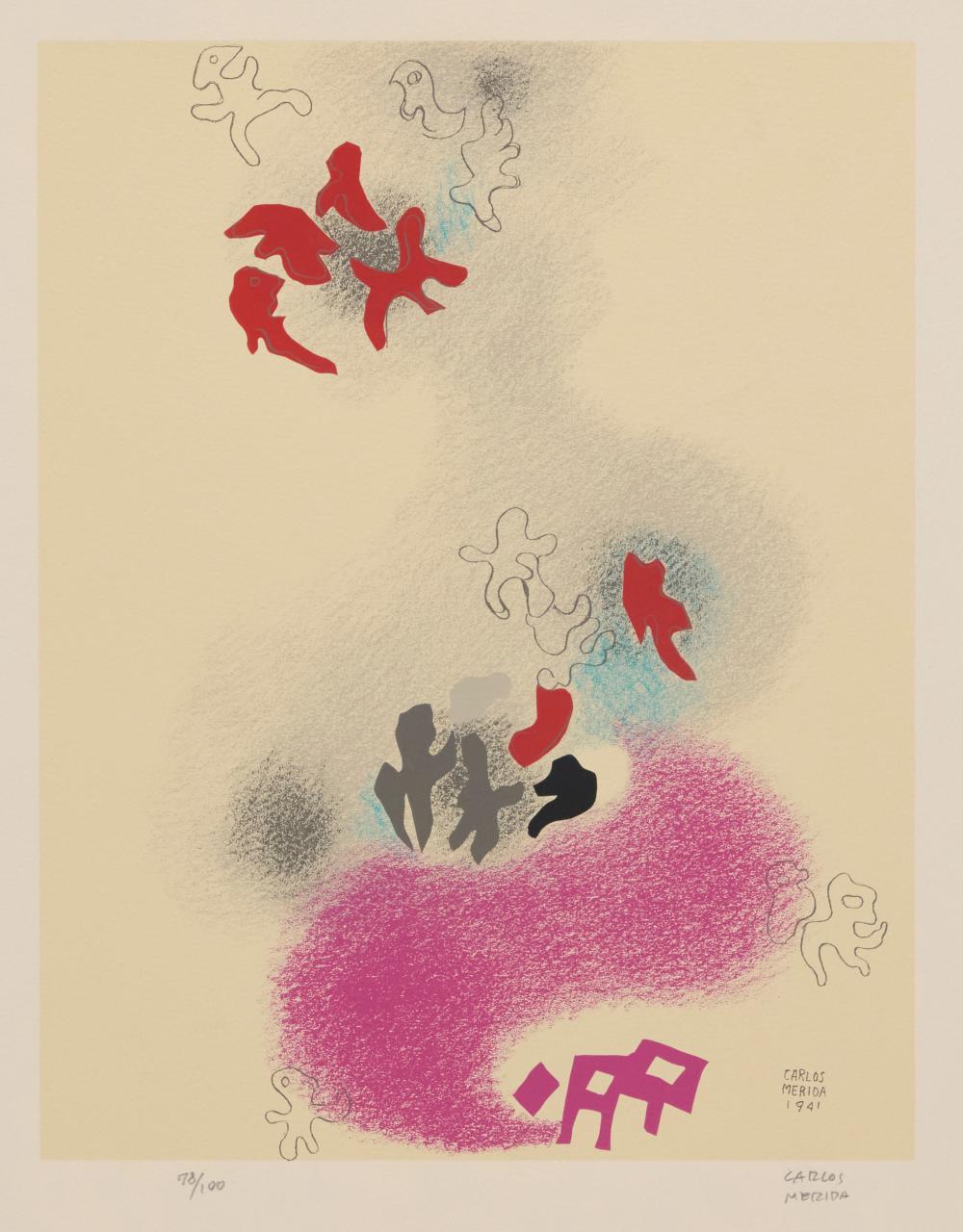 Carlos Mérida comparable auction result: carlos m rida 1891 1984 guatemalan untitled plate 3 from the cielos luminicos portfolio 1941