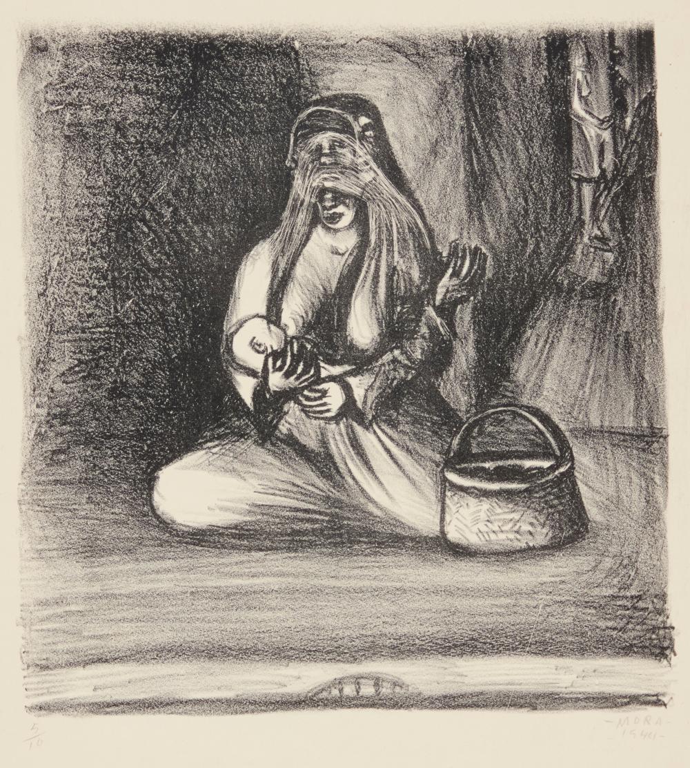francisco mora 1922 2002 mexican untitled woman with baby 1944 · John Moran Auctioneers · 2026-07-14 Francisco (1922) Mora comparable auction result: francisco mora 1922 2002 mexican untitled woman with baby 1944