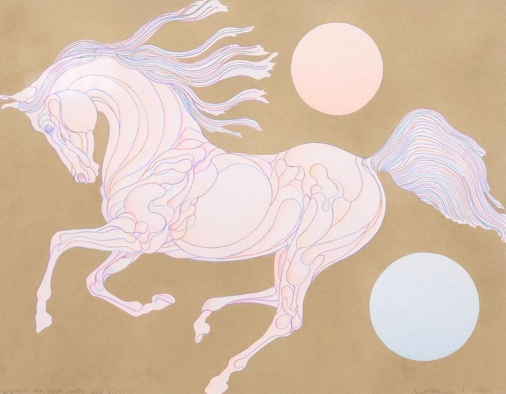 Guillaume Azoulay comparable auction result: guillaume azoulay b 1949 serigraph esquisse aux deux lunes with coa