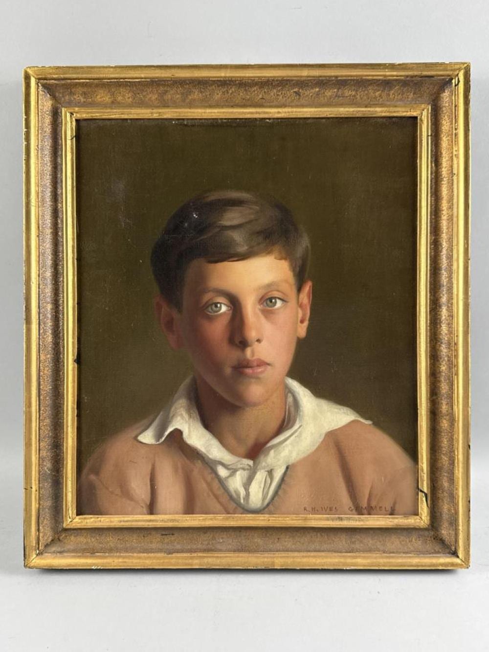 robert hale ives gammell massachusetts 1893 1981 portuguese boy oil on canvas 16 x 14 framed 19 25 x 17 · Sandwich Auction House · 2026-07-08 Robert Hale Ives Gammell comparable auction result: robert hale ives gammell massachusetts 1893 1981 portuguese boy oil on canvas 16 x 14 framed 19 25 x 17