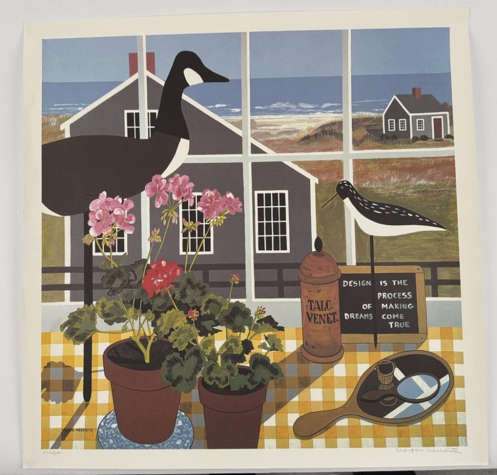 Maggie Meredith comparable auction result: maggie meredith new york massachusetts 1922 2012 design is the process of making dreams come true color lithograph sheet 25 x 25 unframed