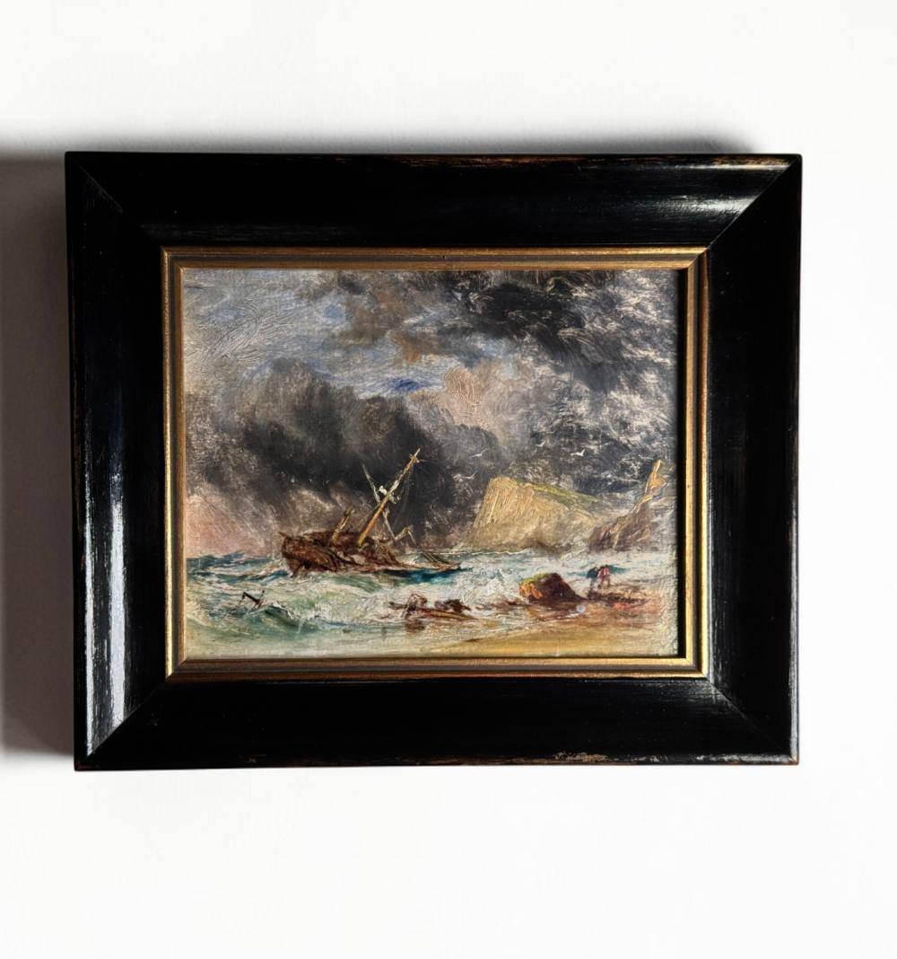 Thomas Luny comparable auction result: thomas luny 1759 1837 shipwreck at the ness oil on panel circa 1830