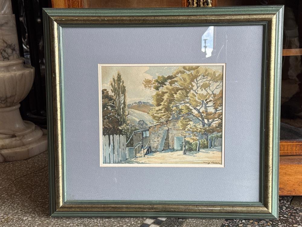 Travis Webber comparable auction result: travis webber 1900 1968 stone cottage watercolour c 1940 s