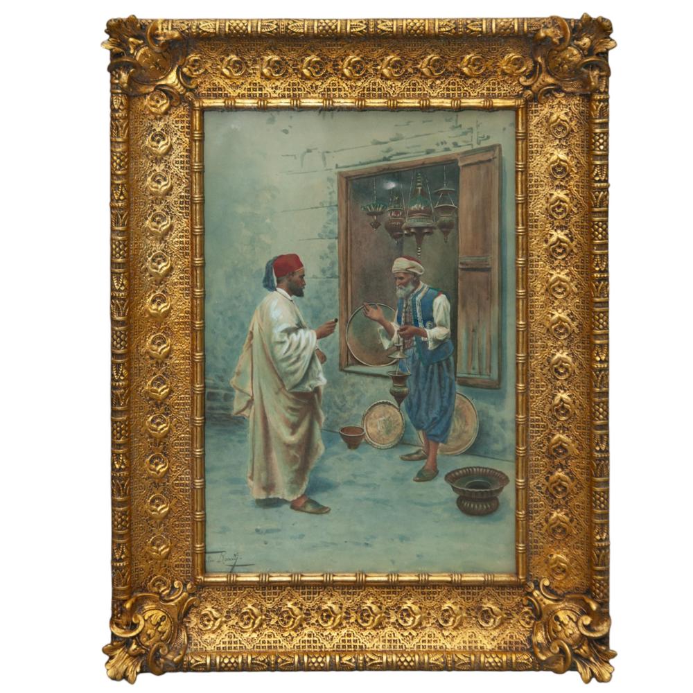 Giulio Rosati comparable auction result: giulio rosati italian 1858 1917 orientalist market scene print