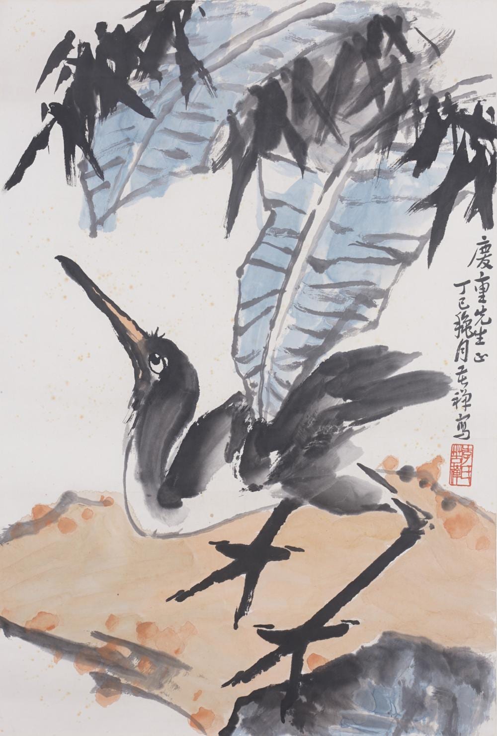 Li Kuchan comparable auction result: li kuchan 1899 1983 attributed to chinese painting of banana leaf and water bird