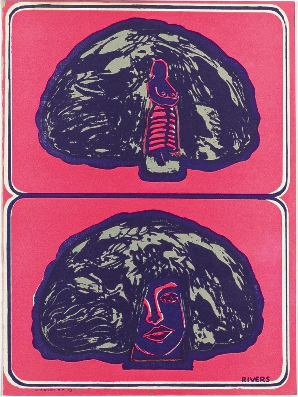 Larry Rivers comparable auction result: larry rivers american 1923 2002 a hut can be a hairdo