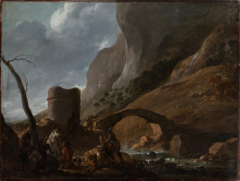 Pieter Van Laer comparable auction result: pieter van laer haarlem 1599 c 1642 the assault on the traveler oil on canvas relined