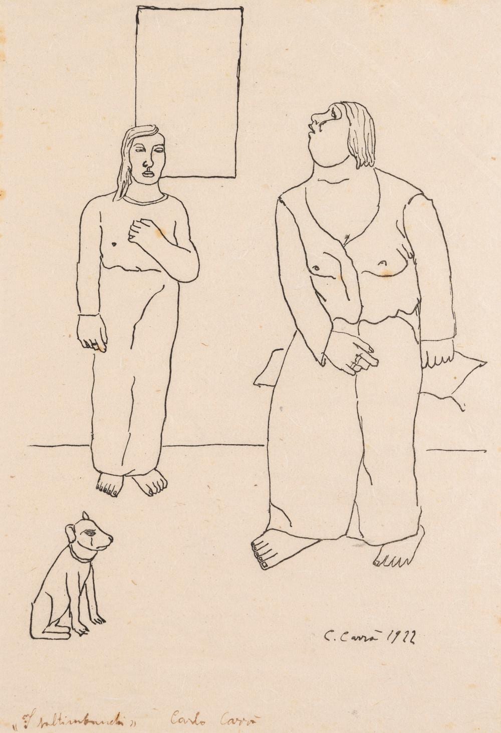 Carlo (1881) Carrà comparable auction result: carlo carr quargnento 1881 milano 1966 from the folder italienische und russiche k nstler i saltimbanchi 1922
