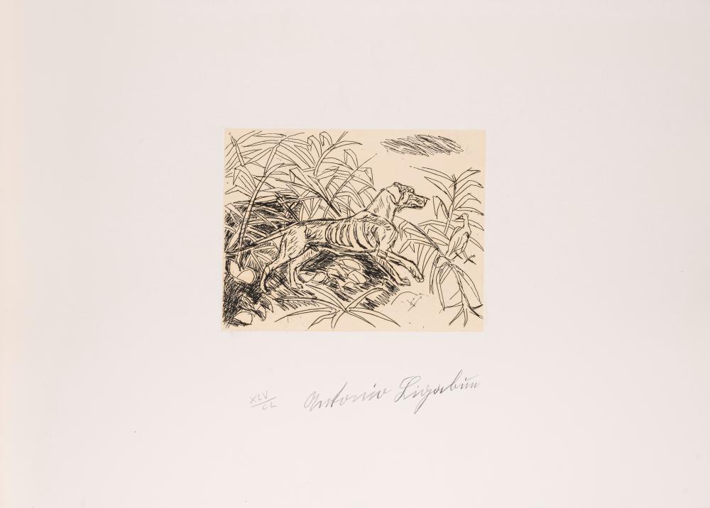 Antonio Ligabue comparable auction result: antonio ligabue zurigo 1899 gualtieri 1965 dog 1982