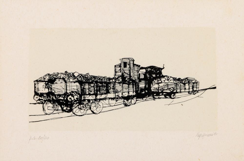 Renzo Vespignani comparable auction result: renzo vespignani roma 1924 2001 wagons 1980