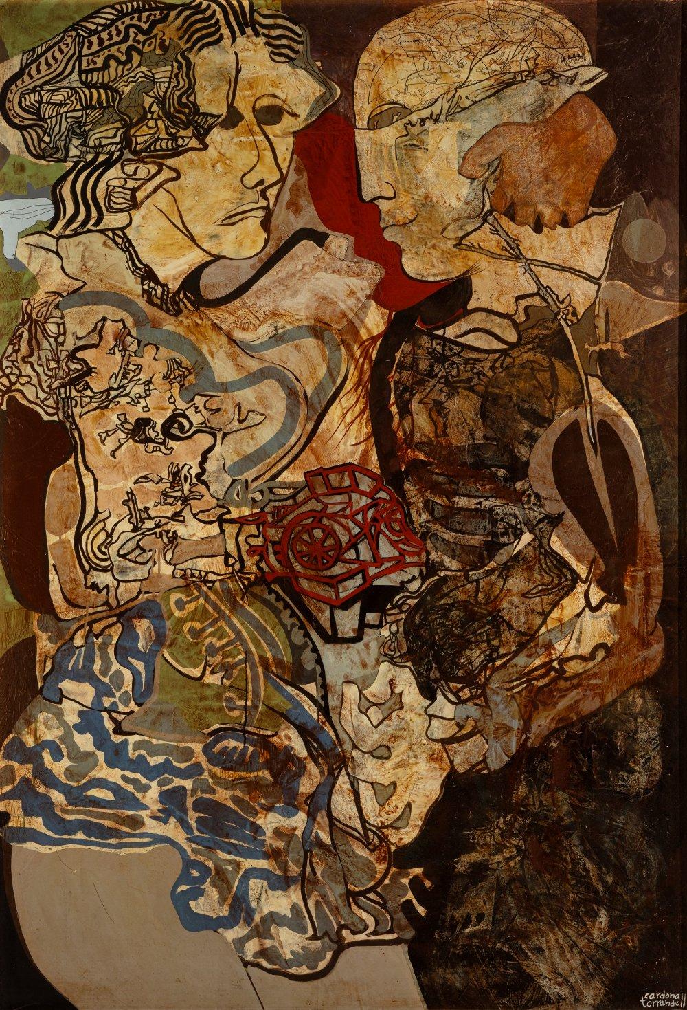Armand Cardona Torrandell comparable auction result: armand cardona torrandell barcelona 1928 sant pere de ribes barcelona 1995 two figures oil on tablex signed