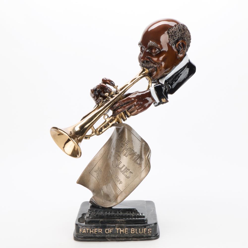 Paul Wegner comparable auction result: paul wegner father of the blues bronze sculpture