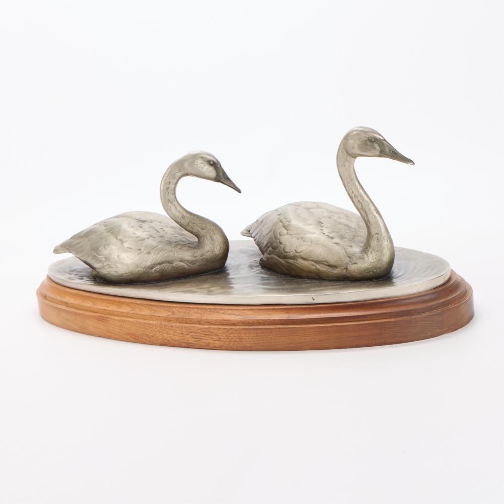 Chester Comstock comparable auction result: chester comstock swan lake bronze sculpture 1980
