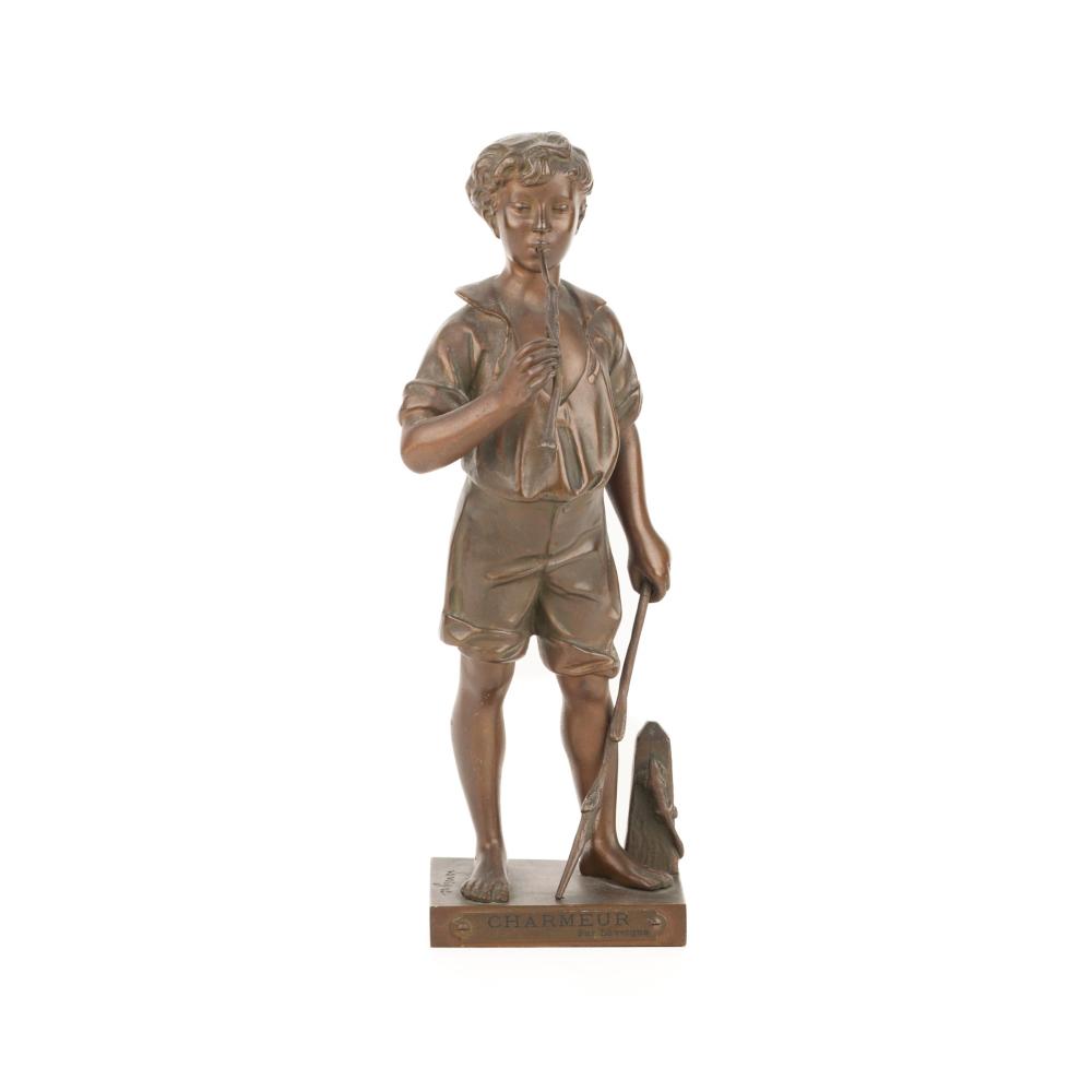 Adolphe Jean Lavergne comparable auction result: adolphe jean lavergne la charmeur bronze