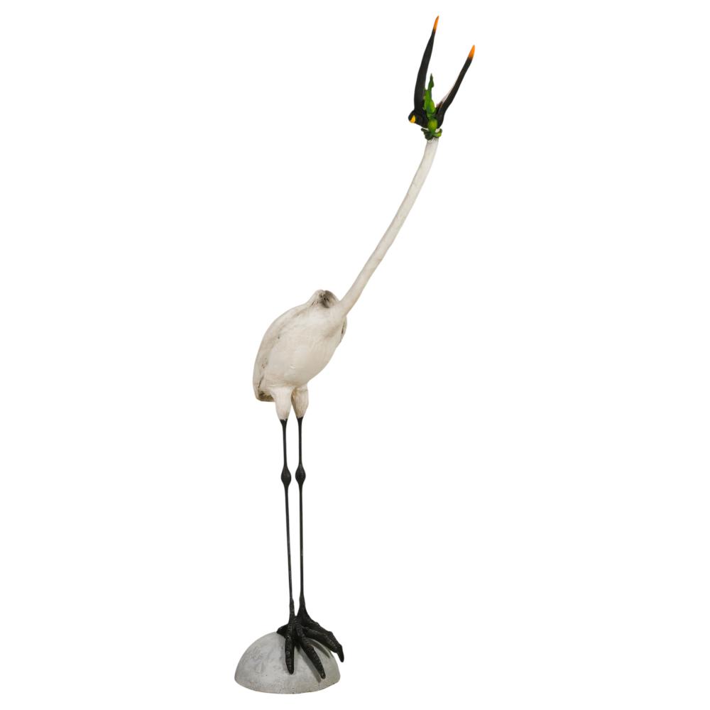 Todd Warner comparable auction result: todd warner 1945 2022 bird eating frog sculpture