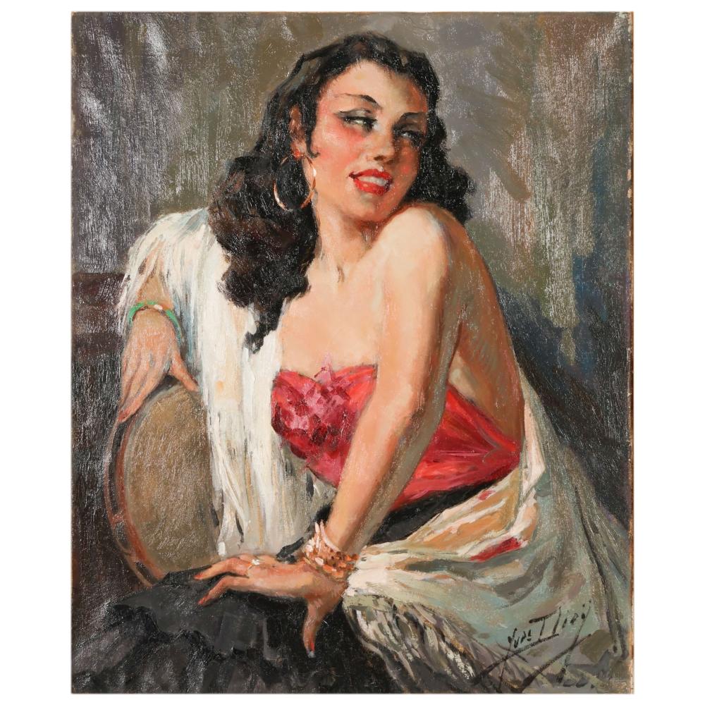 Yves Diey comparable auction result: yves diey 1892 1984 girl in pink portrait painting