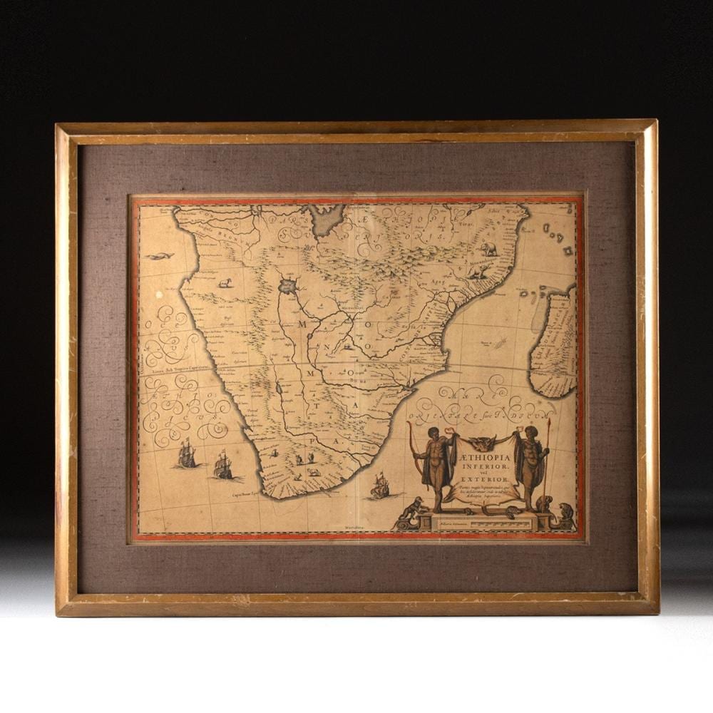 Jan Jansson comparable auction result: 17th c map of southern africa by jan jansson