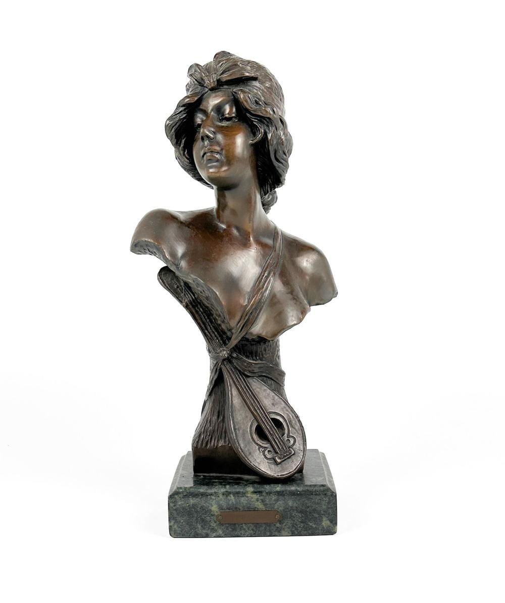 Emmanuel Villanis comparable auction result: emmanuel villanis 1858 1914 bronze bust sculpture on marble base 15 150