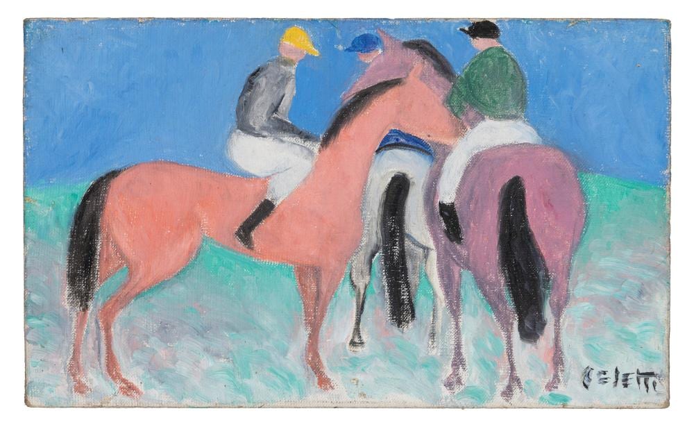 Giuseppe Cesetti comparable auction result: giuseppe cesetti tuscania 1902 1990 jockeys on horseback