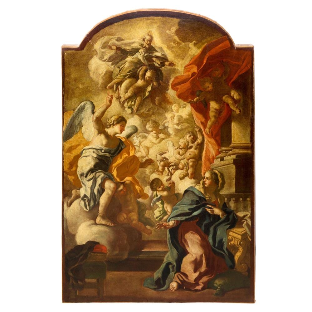 Francesco de Mura comparable auction result: francesco de mura bottega di napoli 1696 1782 annunciation late 18th century