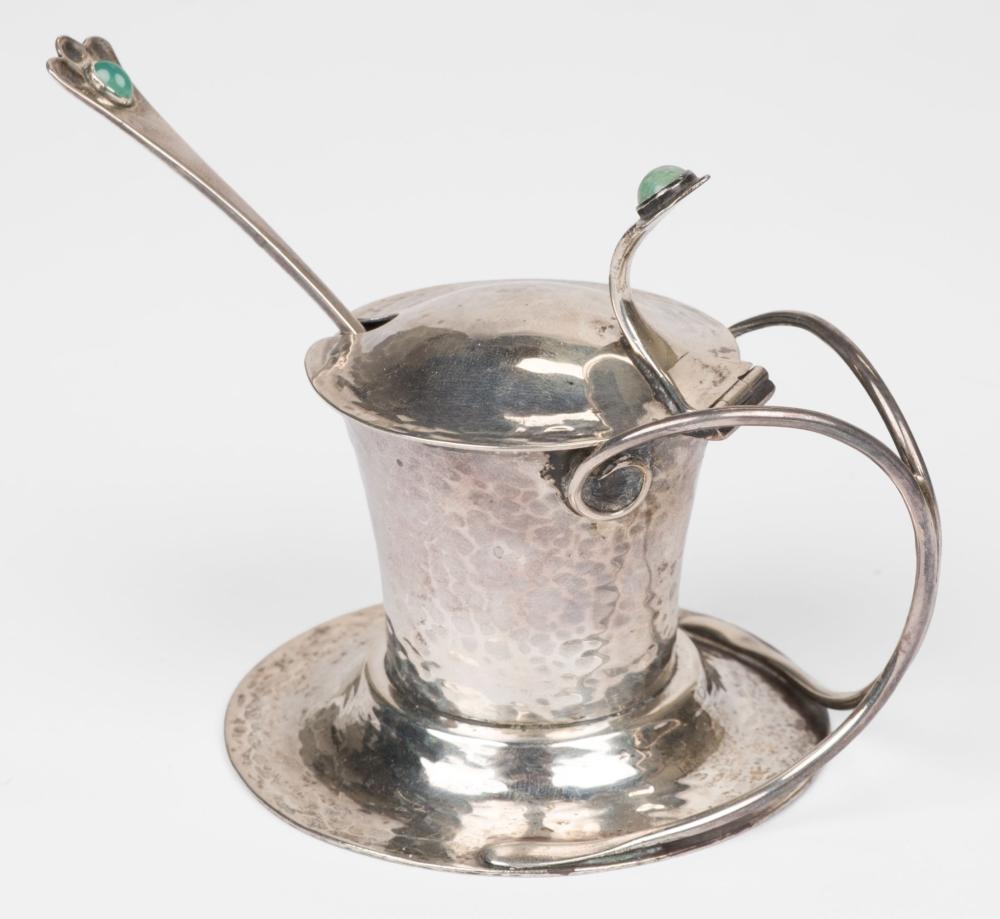 C. R. Ashbee comparable auction result: charles robert ashbee 1863 1942 a silver mustard pot and spoon for the guild of handicraft designed by charles robert ashbee london 1905