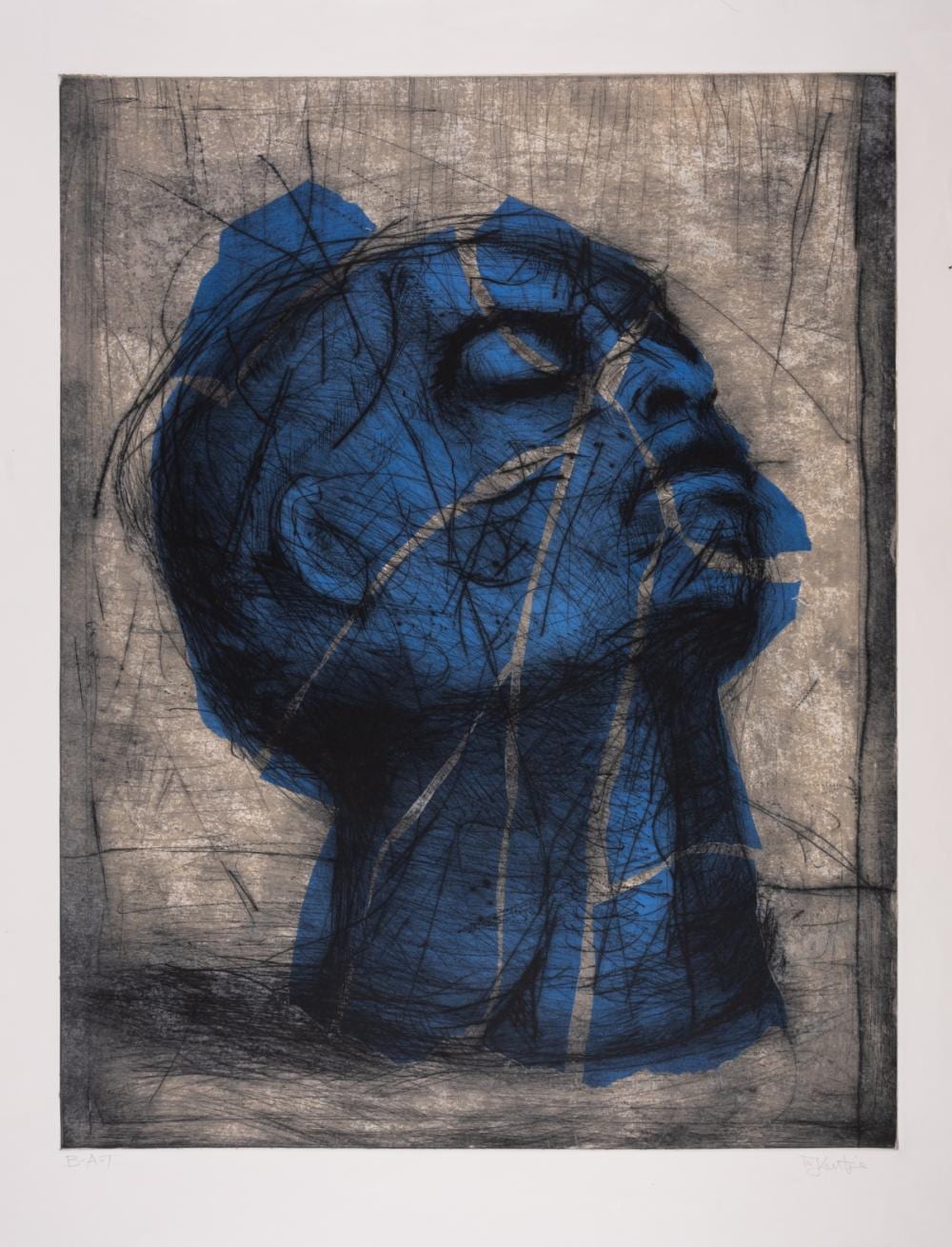William Joseph Kentridge comparable auction result: william kentridge b 1955 blue head