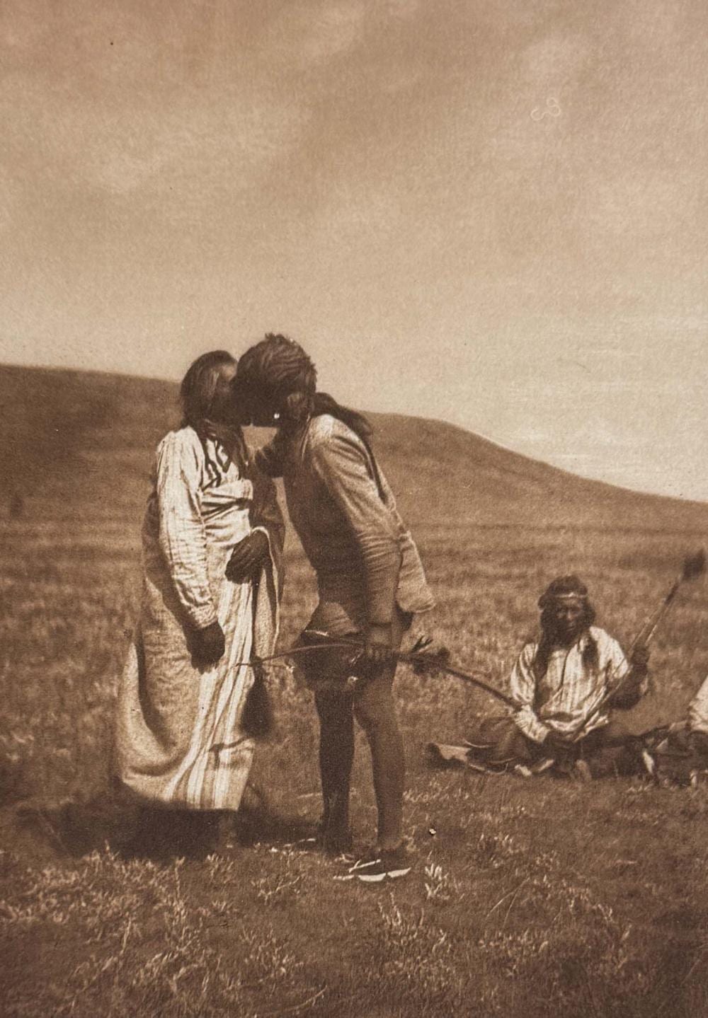 Edward Sheriff Curtis comparable auction result: edward curtis atsina crazy dance a dancer kisses the grandfather
