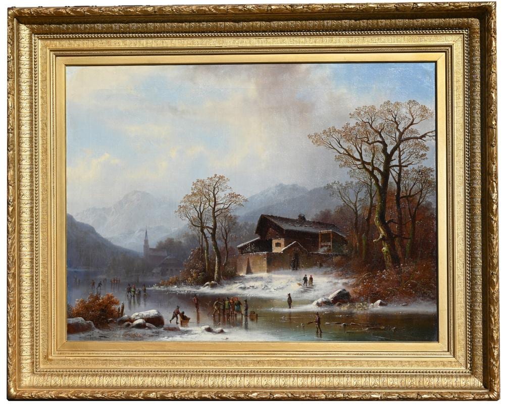 Anton Doll comparable auction result: anton doll german 1826 1887 large skating scene