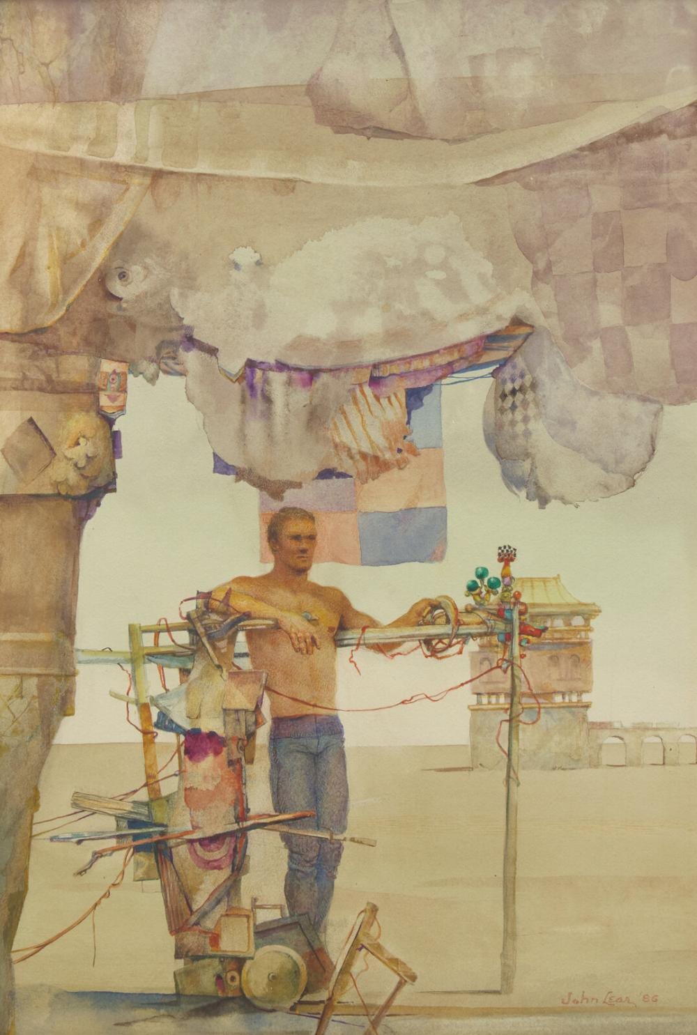 John B. Lear comparable auction result: john b lear american 1910 2008 man standing 1986