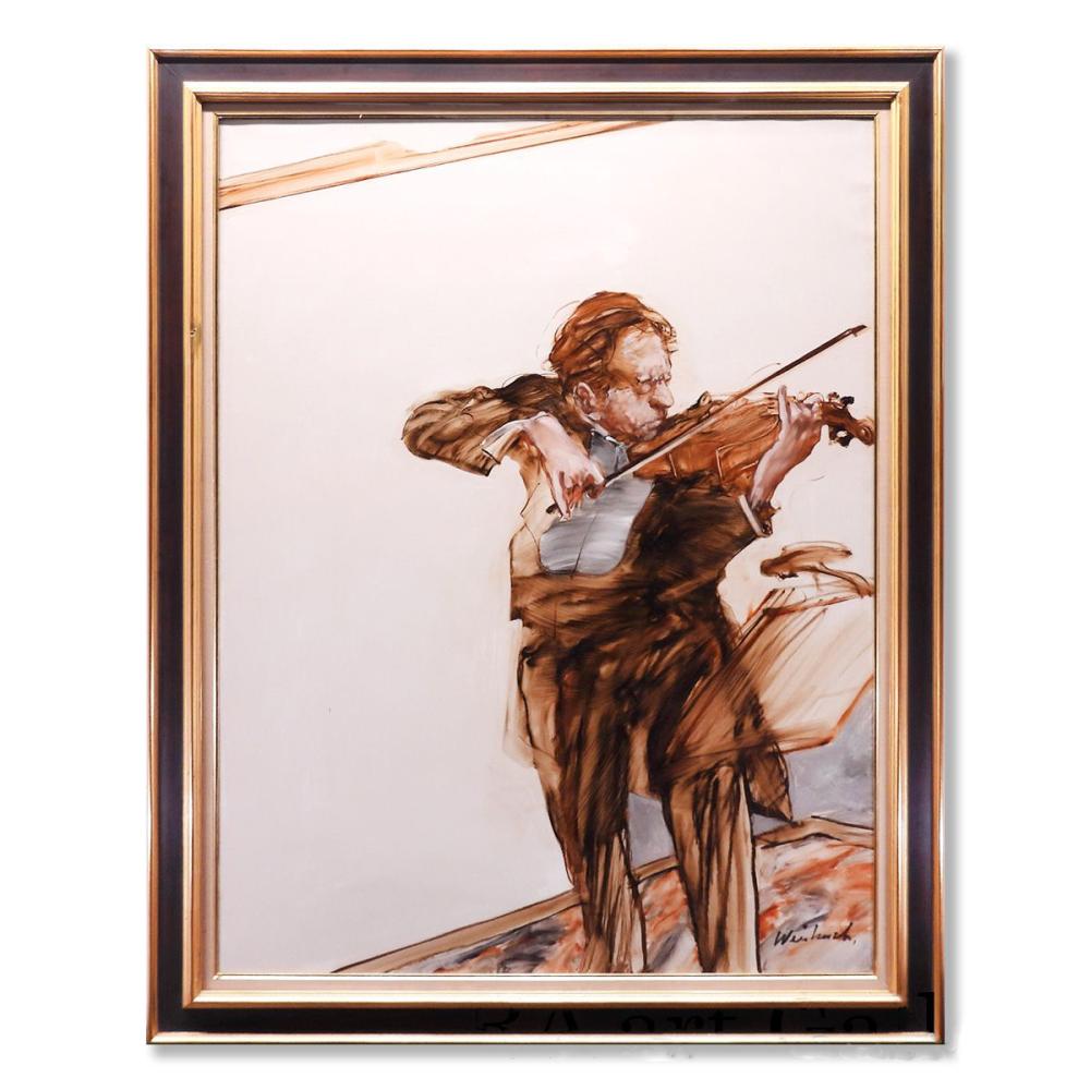 Claude Weisbuch comparable auction result: claude weisbuch violinist oil painting no 50 portrait painting