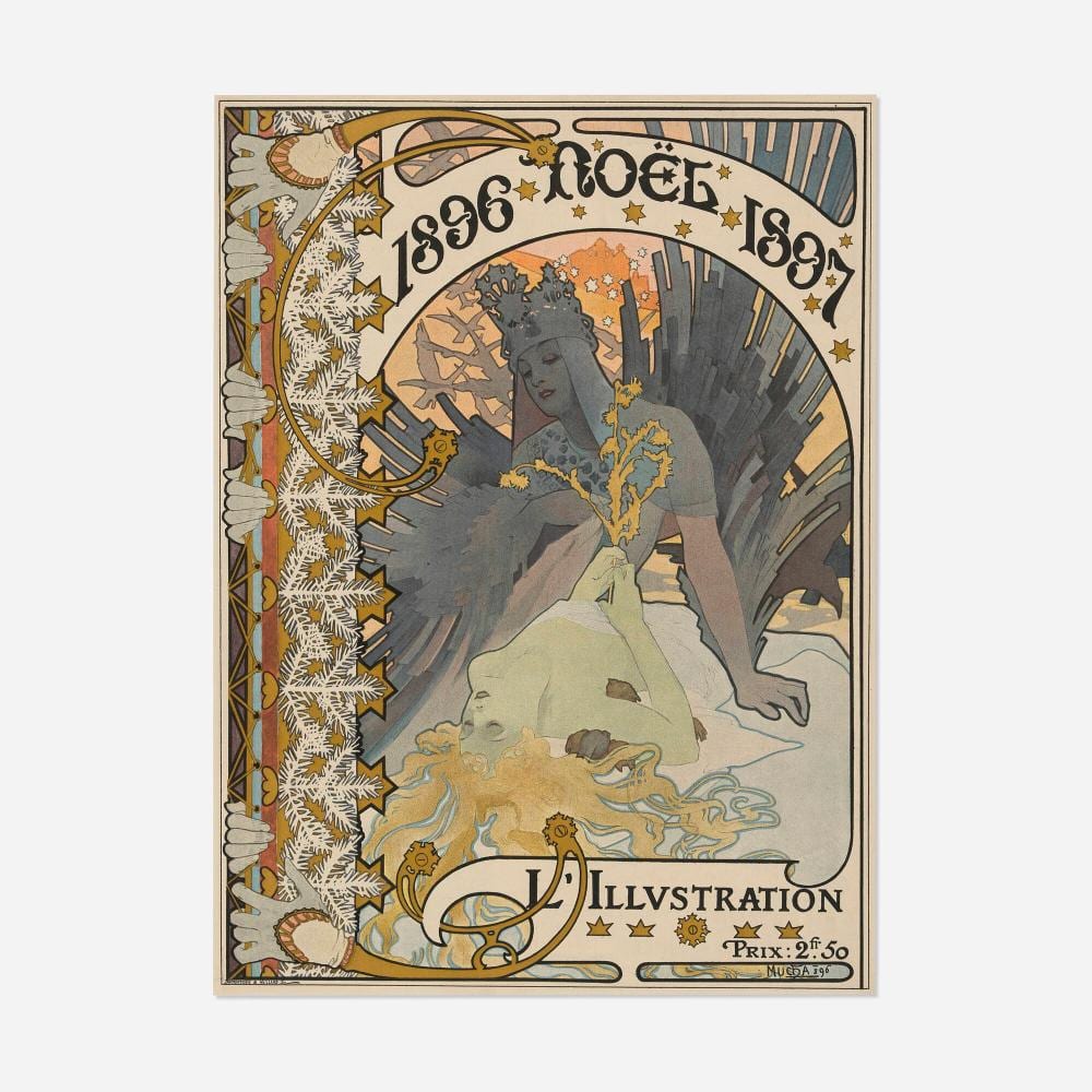 Alphonse Mucha comparable auction result: alphonse mucha l illustration noel
