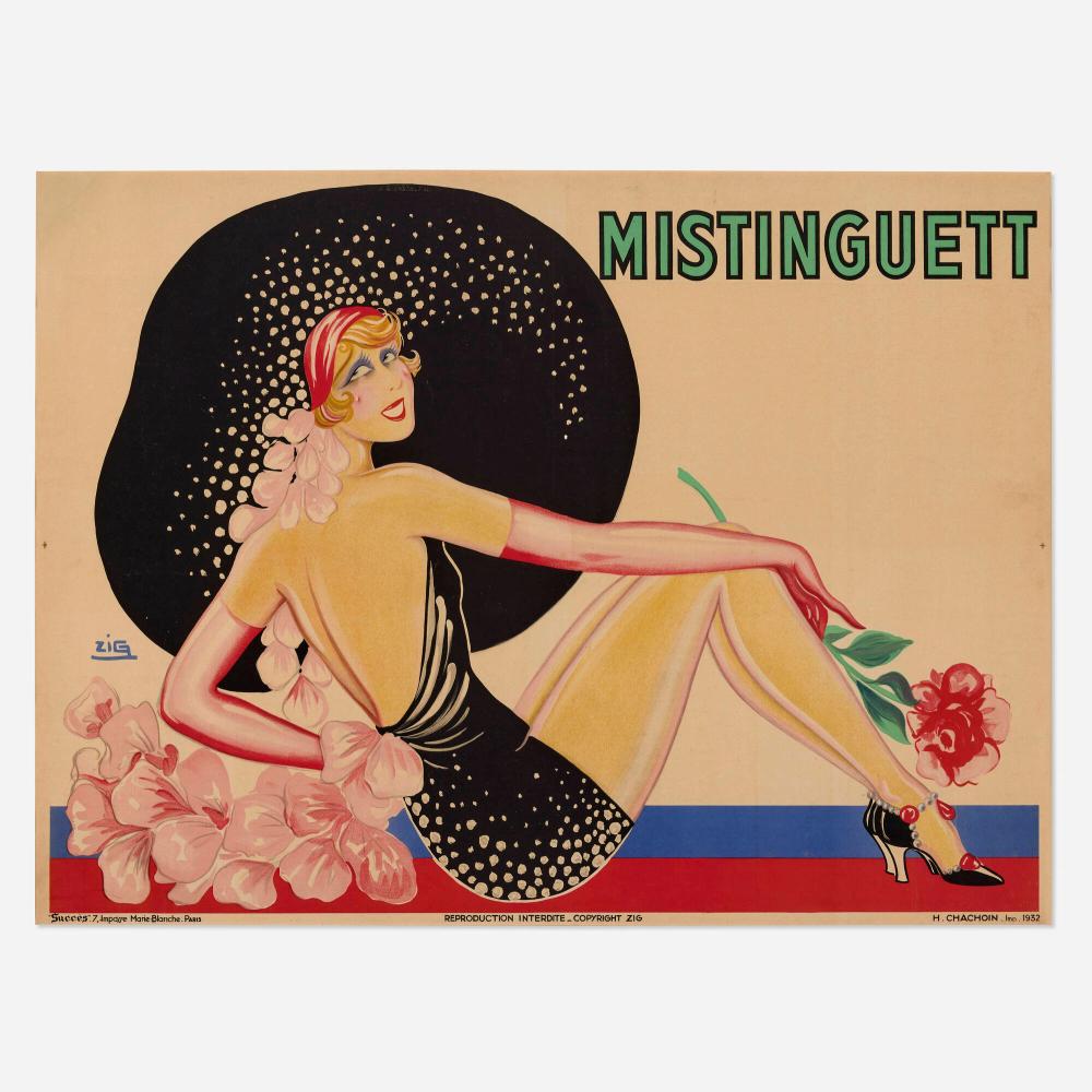 zig louis gaudin mistinguett vintage poster · Poster Auctions International Inc · 2026-07-21 Louis Gaudin comparable auction result: zig louis gaudin mistinguett vintage poster