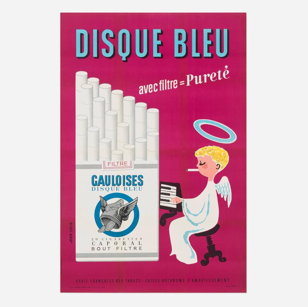 Jean Colin comparable auction result: jean colin gauloises disque bleu vintage poster
