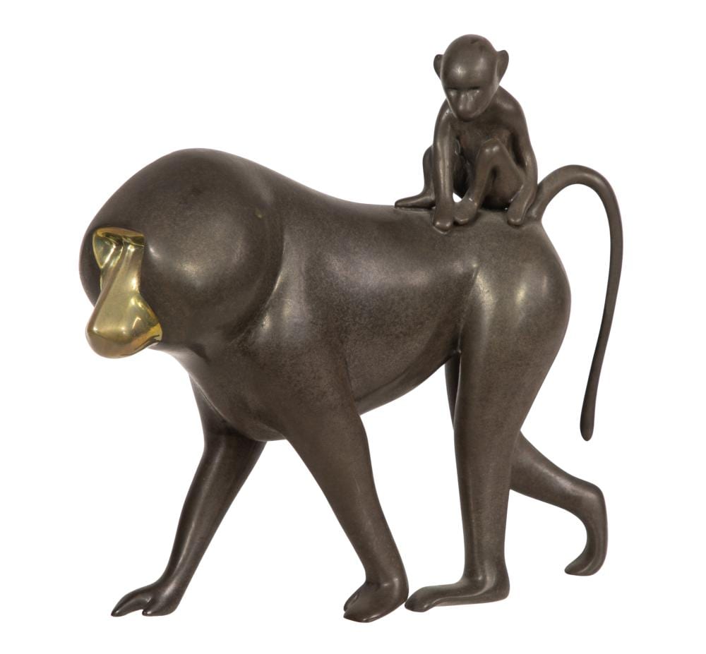 Loet Vanderveen comparable auction result: loet vanderveen dutch 1921 2015 parcel gilt bronze monkey sculpture