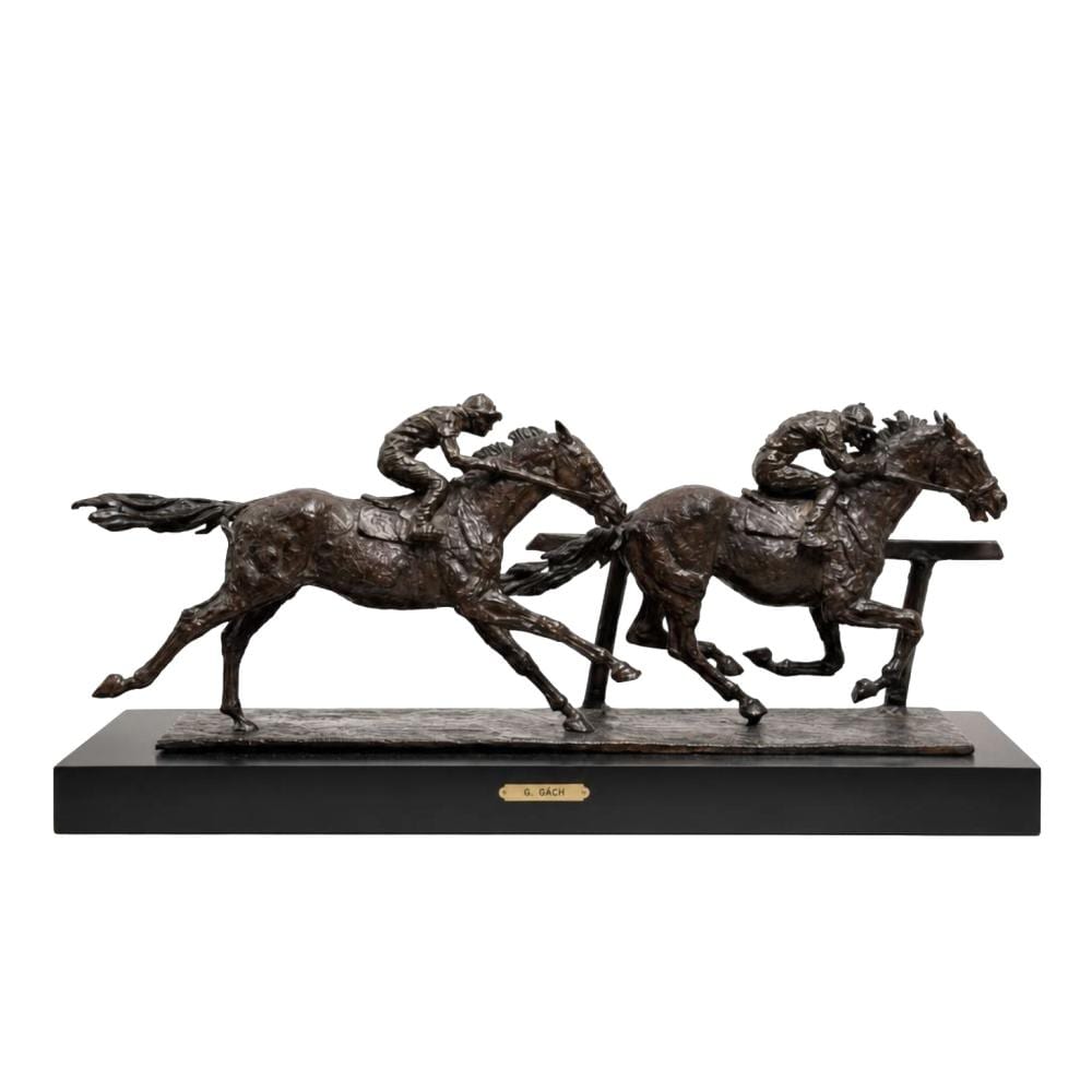 George Gach comparable auction result: george gach the race bronze sculpture