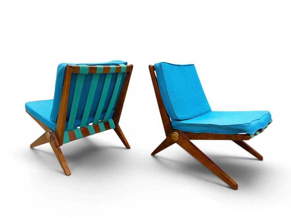 Pierre Jeanneret comparable auction result: pair of pierre jeanneret for knoll scissor chairs