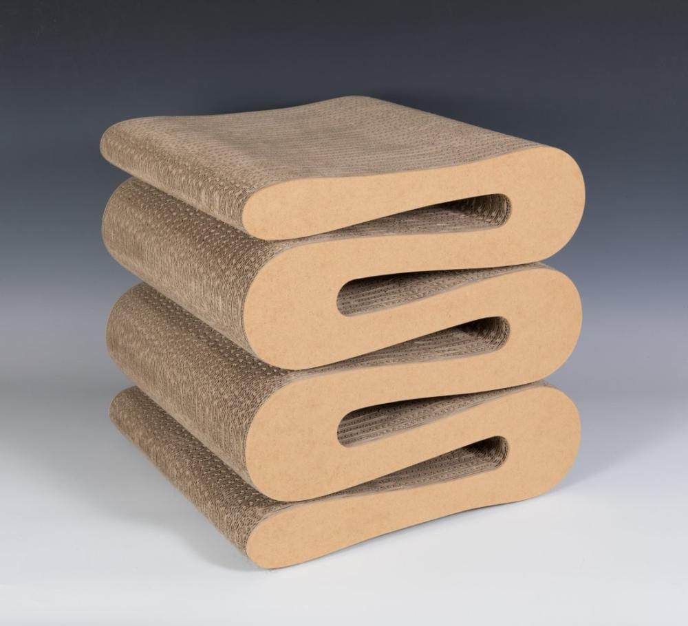 Frank O. Gehry comparable auction result: frank gehry toronto canada 1929 santa monica california 2025 for vitra wiggle stool designed in 1972 corrugated cardboard and hardboard with vitra label