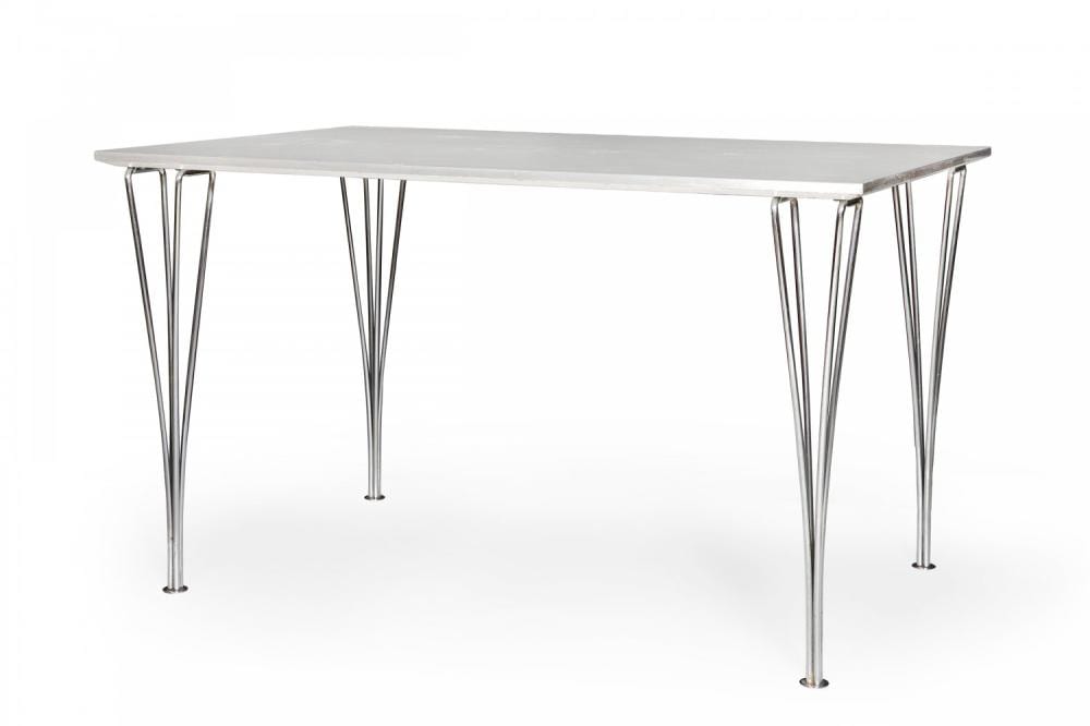 Arne Jacobsen comparable auction result: arne jacobsen denmark 1902 1971 for fritz hansen side table 1990 wood and metal tabletop exhibits wear consistent with age and use with label