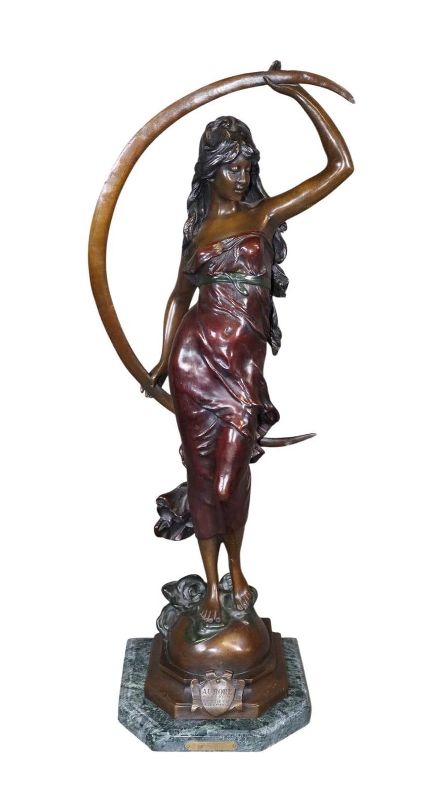 Auguste Moreau comparable auction result: bronze aurora figural sculpture after auguste moreau